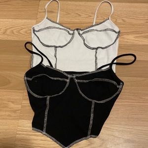i bought them together so imma just sell them together. Theyre cropped tank tops